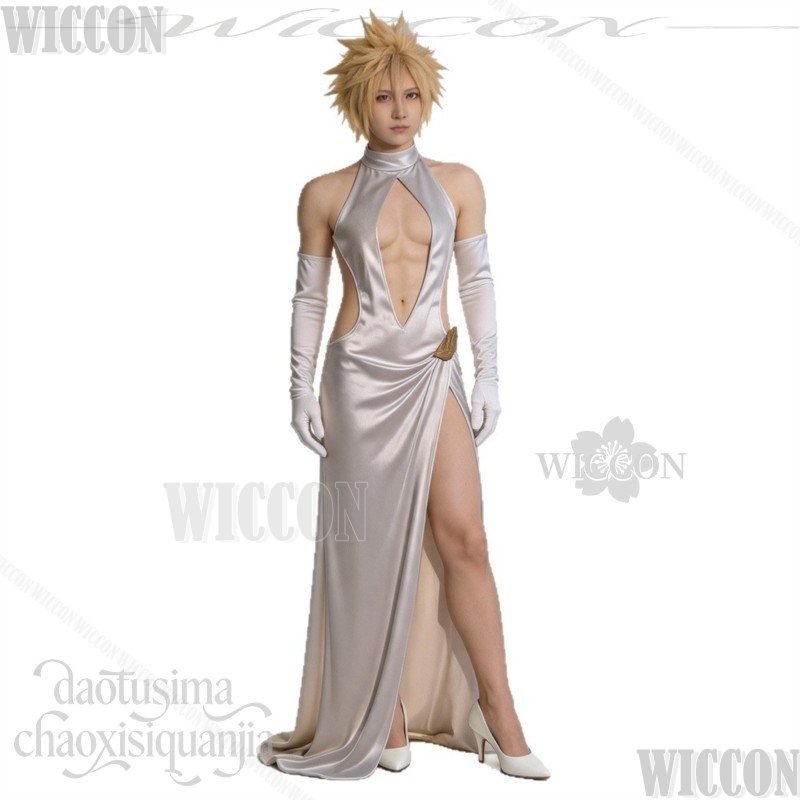 FF7 Cosplay Cloud High Slit We - Evening Gown ulasan dan harga