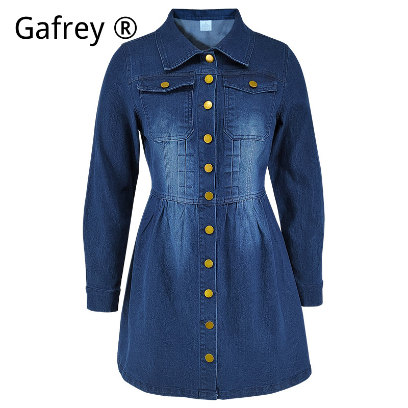 Women New Long Sleeve Denim Dr - Midi Dress ulasan dan harga